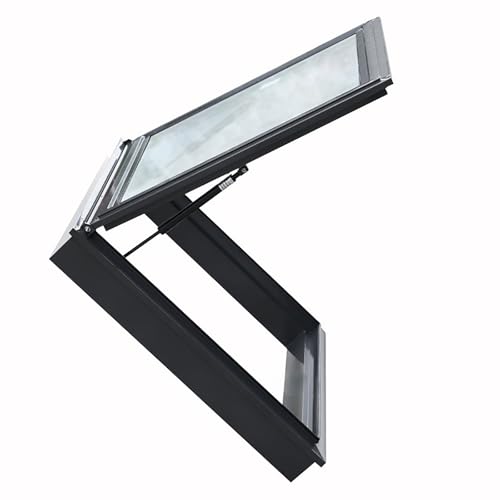 Dachfenster,Dachfenster Mit Öffnung Aus Aluminium,Ausstieg Dachluke,Ideal Für Dachausgänge,Dachfenster Abdeckung Aus Gehärtetem Glas(60 * 60cm/23.6 * 23.6in) von TELCIM