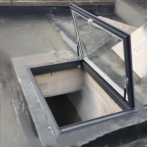 Dachfenster,Dachfenster Zum Verlassen,Ausstieg Dachluke,Oberlicht Aus Gehärtetem Glas,Handoberlicht,Geeignet Für Dachböden,Keller,Wintergärten(78 * 98cm/30.7 * 38.5in) von TELCIM