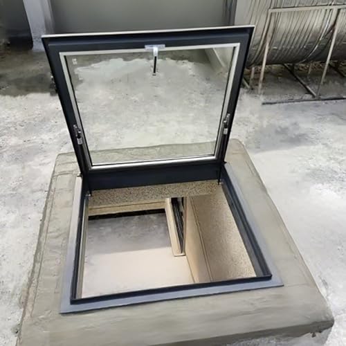 Dachfenster,Mit Gehärtetem Glas Und Rahmen Aus Aluminiumlegierung,Ausstieg Dachluke,Lichtschachtfenster,Geeignet Für Keller Und Dachböden(80 * 100cm/31.5 * 39.3in) von TELCIM