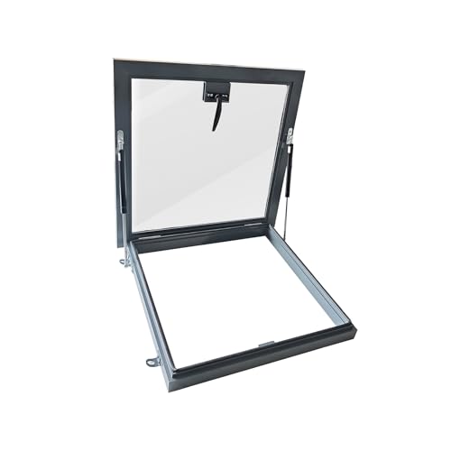 Dachfenster,Transparentes Dachfenster,Dachwartung Oberlicht,Dachschräge Im Innenbereich Mit Lichtschacht Fenster,Dachfenster Mit Stützstange,Manuelles Schiebedach(80 * 80cm/31.5 * 31.5in) von TELCIM