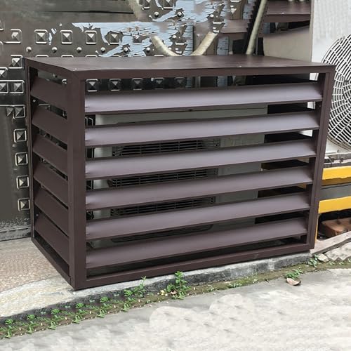 Klimaanlage Abdeckung Wärmepumpe Abdeckung, Blumenständer, Schutzgitter Für Wärmepumpen, Dekorativer Sichtschutz, Zum Verstecken Und Schutz Ihrer Klimaanlage(Brown,110x60x80cm) von TELCIM