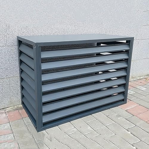 Klimaanlage Abdeckung Wärmepumpe Abdeckung, Blumenständer, Schutzgitter Für Wärmepumpen, Dekorativer Sichtschutz, Zum Verstecken Und Schutz Ihrer Klimaanlage(Gray,100x50x70cm) von TELCIM