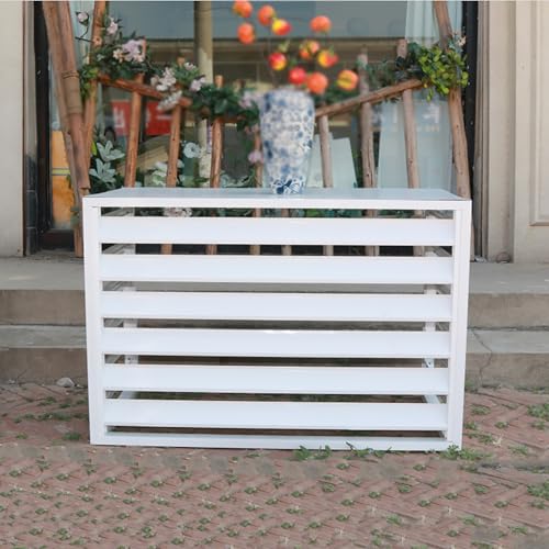 Klimaanlage Abdeckung Wärmepumpe Abdeckung, Blumenständer, Schutzgitter Für Wärmepumpen, Dekorativer Sichtschutz, Zum Verstecken Und Schutz Ihrer Klimaanlage(White,100x50x70cm) von TELCIM