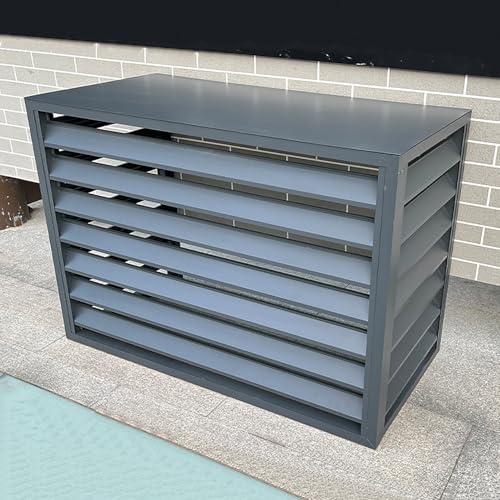 Klimaanlage Abdeckung Wärmepumpe Abdeckung, Dekorativer Sichtschutz Schutzgitter, Freistehendes Gehäuse, Zum Verstecken Und Schutz Ihrer Klimaanlage(Gray,110x60x80cm) von TELCIM