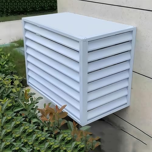 Klimaanlage Abdeckung Wärmepumpe Abdeckung, Dekorativer Sichtschutz Schutzgitter, Freistehendes Gehäuse, Zum Verstecken Und Schutz Ihrer Klimaanlage(White,100x50x70cm) von TELCIM