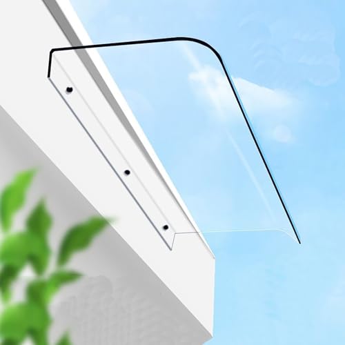 Polycarbonat-Vordach Für Haustür, 3,5 Mm Dick Transparentes Fenster Markise, Eingangsüberdachung, Sonnenschutz & Regenschutz, Für Tür Fenster Balkon Garage Terrasse(40x120cm/15.7x47.2in) von TELCIM