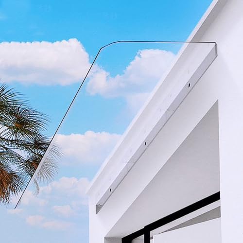 Polycarbonat-Vordach Für Haustür, Draußen Regendach, Transparentes Pultbogenvordach, Fenstermarkise, Für Tür Fenster Balkon Garage Terrasse, Regen Schneeschutz(40x100cm/15.7x39.4in) von TELCIM