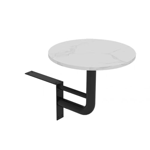 Runder Tisch Zur Wandmontage,Schwebender Kleiner Runder Tisch,Runder Cocktailtisch Beistelltischhalter,Platzsparender Kleiner Runder Tisch(Black background) von TELCIM