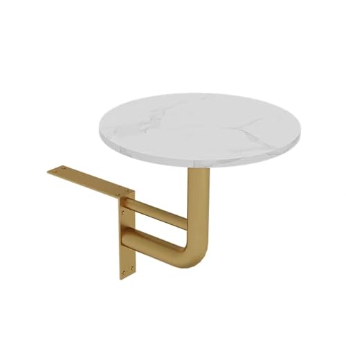 Runder Tisch Zur Wandmontage,Schwebender Kleiner Runder Tisch,Runder Cocktailtisch Beistelltischhalter,Platzsparender Kleiner Runder Tisch(Gold background) von TELCIM