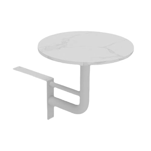 Runder Tisch Zur Wandmontage,Schwebender Kleiner Runder Tisch,Runder Cocktailtisch Beistelltischhalter,Platzsparender Kleiner Runder Tisch(White background) von TELCIM