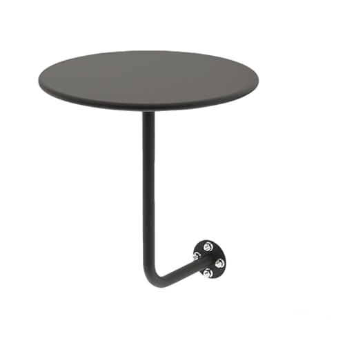 Runder Tisch Zur Wandmontage,Schwebender Kleiner Runder Tisch,Runder Pub-Tisch,Runder Cocktailtisch Beistelltischhalter,Platzsparender Kleiner Runder Tisch(Black) von TELCIM