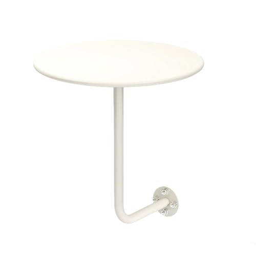 Runder Tisch Zur Wandmontage,Schwebender Kleiner Runder Tisch,Runder Pub-Tisch,Runder Cocktailtisch Beistelltischhalter,Platzsparender Kleiner Runder Tisch(White) von TELCIM
