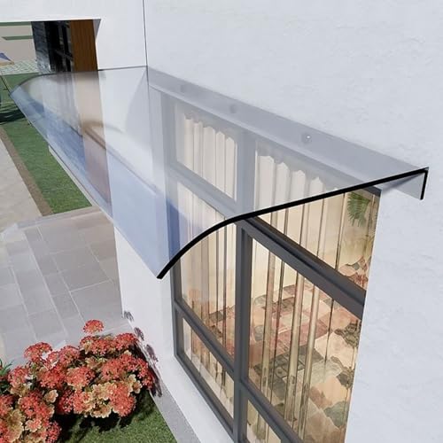 Türdach Für Draußen, Sonnenschutz Regenschutz Vordach, Unsichtbare Fenster Markisen, Transparente Polycarbonat Markisen, Für Tür Fenster Balkon Garage Terrasse(40x80cm/15.7x31.5in) von TELCIM