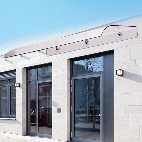Vordach Für Haustür, Überdachung Aus 3.5 Mm Transparent Polycarbonat, Markise Für Fenster, Eingangstür Überdach, Pultbogenvordach, Für Haustürdach Terrasse(40x80cm/15.7x31.5in) von TELCIM