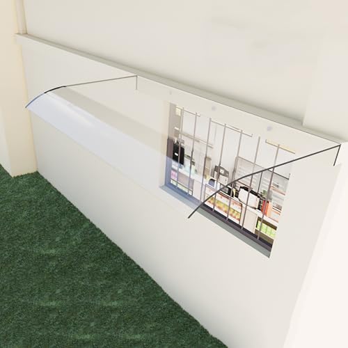 Vordach Überdachung Für Haustür, Fenstermarkise, Polycarbonat Pultbogenvordach, Transparentes Draußen Regendach, Für Tür Fenster Veranda(50x80cm/19.7x31.5in) von TELCIM
