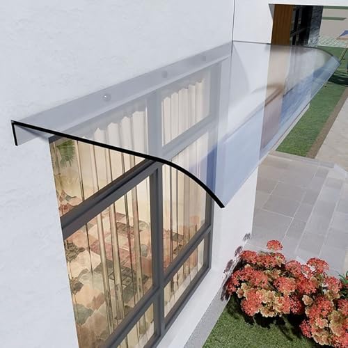 Vordach Überdachung Haustürvordach, Transparentes Fenster Markisen, Polycarbonat Türvordach, Pultbogenvordach, Für Garage Balkon Fenster Haus(50x100cm/19.7x39.4in) von TELCIM