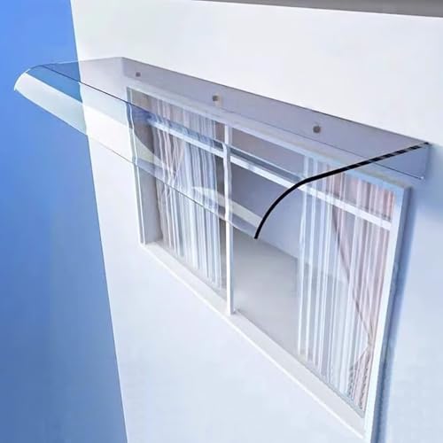 Vordach Überdachung Haustürvordach, Unsichtbares Markisen Für Fenster, Transparente Polycarbonat Pultvordach, Draußen Regendach, Für Tür Fenster Balkon Garage Terrasse(50x120cm/19.7x47.2in) von TELCIM