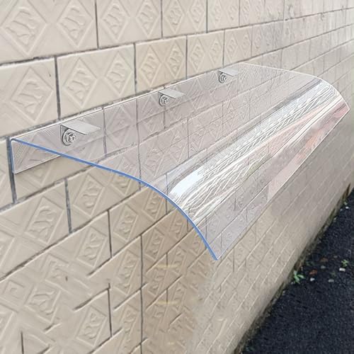 Vordach Überdachung Haustürvordach Türvordach, Fenster Markisen Transparent, Polycarbonat Pultbogenvordach, Für Fenster, Tür, Dachabdeckung(40x80cm/15.7x31.5in) von TELCIM