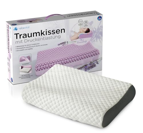 Relax Vital Traumkissen [Mit Druckentlastung] Nackenkissen - Kopfkissen - Anti Schnarchkissen - Gesundheitskissen - bestes Kissen für Seitenschläfer - Orthopädisches Kissen von TELE WELT