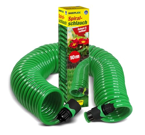 TELE WELT Spiralschlauch [10 METER] Gartenschlauch – Wasserschlauch – Garten – platzsparend – Bewässerungsschlauch – ausdehnbar von TELE WELT