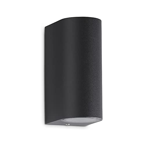 TELEFUNKEN - LED Außenleuchte, Wandlampe inkl. 2 x GU10, je 5 Watt, 400 Lumen, IP44, anthrazit, 151x67x92mm (LxBxH) von TELEFUNKEN