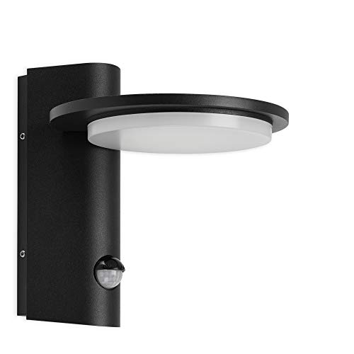 Telefunken - LED Außenwandleuchte, Außenwandlampe inkl. Bewegungsmelder, inkl. Dämmerungssensor, 10 Watt, 1.200 Lumen, 4.000 Kelvin, IP44, Schwarz, 180x160x187mm (LxBxH) von TELEFUNKEN