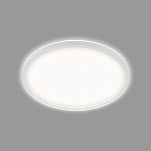 TELEFUNKEN – LED Bad Deckenleuchte mit Backlight, IP44 Badezimmerlampe, ultraflach, neutralweißes Licht, Weiß, 290x35 mm (DxH), 321606TF von TELEFUNKEN