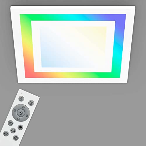 TELEFUNKEN - LED Panel, LED Deckenleuchte, Deckenlampe dimmbar, inkl. Fernbedienung, RGB- Funktion, 18 Watt, 1600lm, Timerfunktion, 295x295x55mm (LxBxH) von TELEFUNKEN