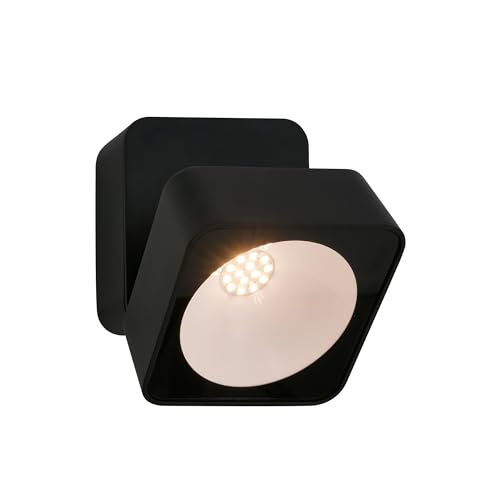 TELEFUNKEN - LED Wandleuchte Aussen mit Spritzwasserschutz, warmweiße Lichtfarbe, 7 Watt, 800 Lumen, Aussenlampe, Wandlampe, LED Strahler, Außenbeleuchtung, Außenleuchte, 8x9x9 cm, Schwarz von TELEFUNKEN