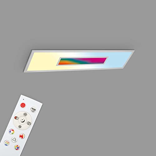 TELEFUNKEN - LED Panel RGB, LED Deckenleuchte CCT, Deckenlampe RGB Centerlight, Regenbogeneffekt, Fernbedienung, Dimmbar, Silberfarbig, 1000x250x65mm, 319904TF von TELEFUNKEN