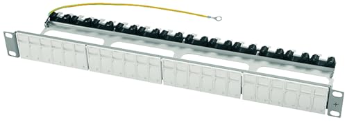 TELEGÄRTNER 19"-Modulträger Flex für AMJ-S/AMJ/UMJ, incl. 24x snap-in-Modulaufn RAL 7035 von TELEGARTNER