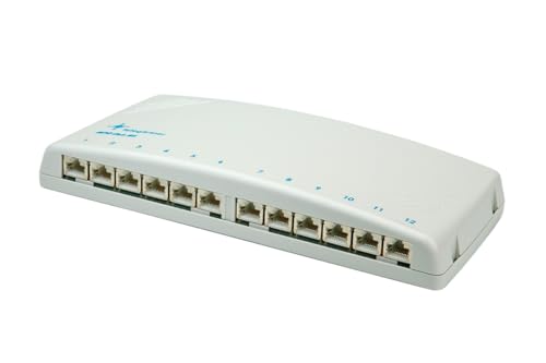TELEGÄRTNER J02022A0053 Modular Patch Verteiler Kat.6A(tief), 12x RJ45 lichtgrau von TELEGARTNER