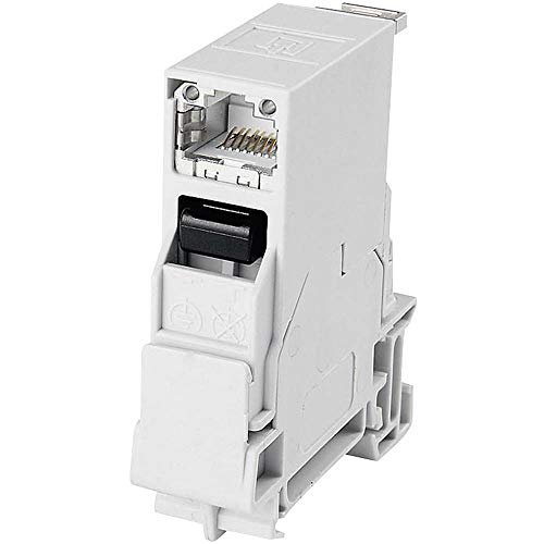 TELEGÄRTNER J80023A0000 STX Tragschienen Verbinder Inklusive RJ45 Modul A von TELEGARTNER