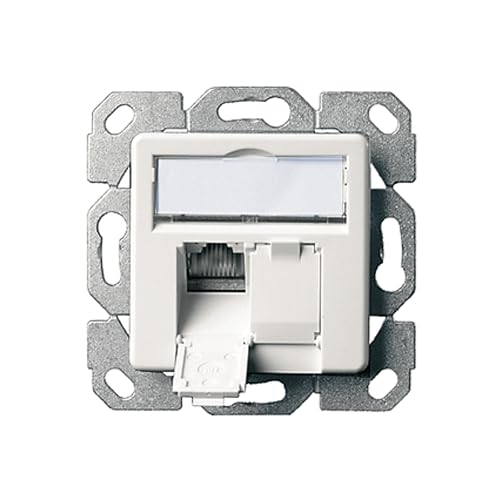 Telegärtner Anschlussdose AMJ45 8/8 K Up/50 Cat.6A perlweiß RAL 1013, 2xRJ45 von TELEGARTNER