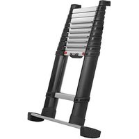 Teleskopleiter 3.50m mit Stabilisatorstange - breite Stufen - 11 Stufen 80 mm - maximale Arbeitshöhe 4.30m - TEL-72235BARR von TELESTEPS