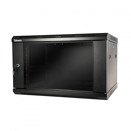 Televes Wandverteiler 19z 6HE MSR196B in Einzelteilen 233105 schwarz RAL 9005 von TELEVES