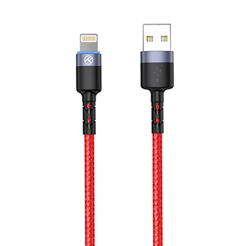 TELLUR Datenkabel USB auf Lightning mit LED-Licht, 3 A, 1,2 m (rot) von TELLUR