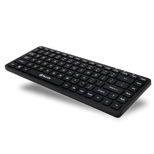 TELLUR Kabellose Tastatur, kabellose Mini-Tastatur für PC, Laptop, Smart-TV, 2,4 GHz Nano-USB-Empfänger, internationales QWERTY-Layout, leise und schlank (Schwarz) von TELLUR