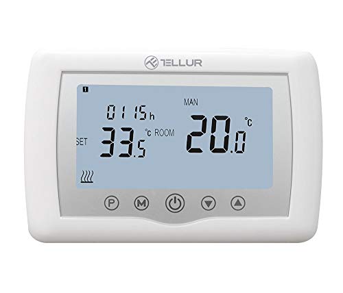 TELLUR SMART WiFi Thermostat, WLAN Raumthermostat Tuya, Internetsteuerung, Wochen/Tagesplan, Sprachsteuerung, Frostschutz, Thermostat Heizung Kompatibel Alexa, Google Home, Heizungsthermostat Kein HUB von TELLUR