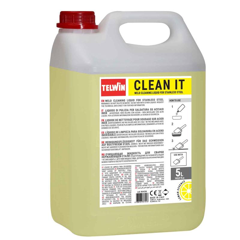 Telwin Clean-it Reinigungsflüssigkeit 5 l für Cleantech 200, Kehlnahtreiniger von TELWIN
