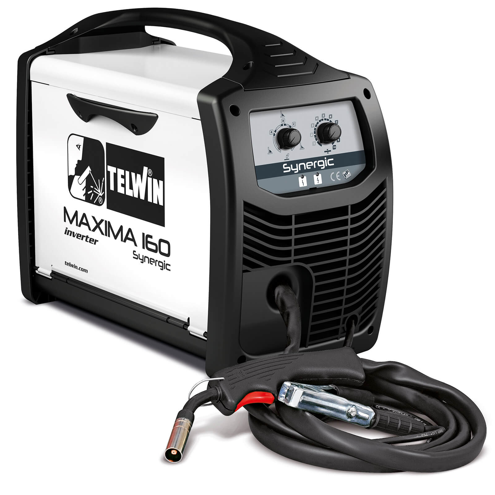 Telwin Elements MAXIMA 160 SYNERGIC Schutzgas Schweißgerät 150A + Schlauchpaket von TELWIN