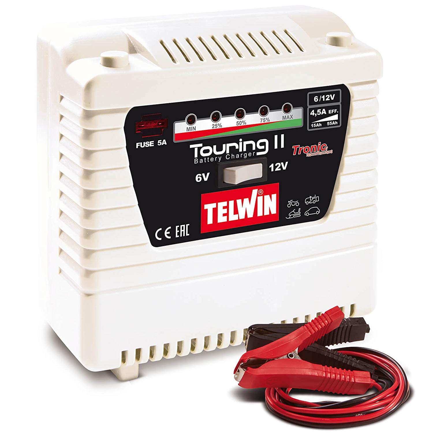 Telwin Elements TOURING 11 Autobatterie Ladegerät 6V/12V 4,5 A Ladestrom 55 Ah von TELWIN