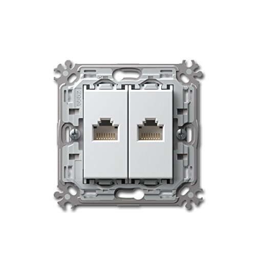 MODUL-PLUS 2-fach RJ45 Netzwerkdose Cat.5e, weiß von TEM
