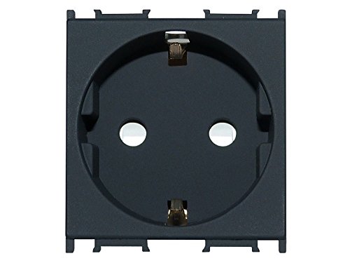 Steckdose Schuko KS 16A 250V 2M VM10SB-U 2P+E Schwarz-Matt PD12 Einsatz 9456/9267 von INUSPACE