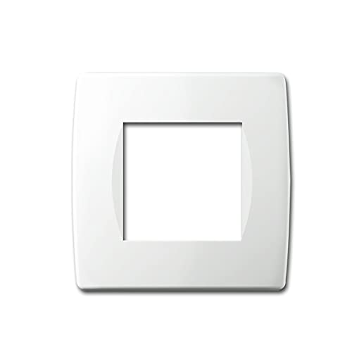 TEM 1 Platte Soft für Steckdosen mit Schalter, Weiß glänzend 2 m von TEM