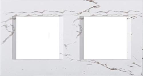 TEM Doppel Abdeckung Rahme Line Schalter aus weißem Stein 2 x 2 m TEM Doppel Abdeckung Rahme Line Schalter aus weißem Stein 2 x 2 m von TEM