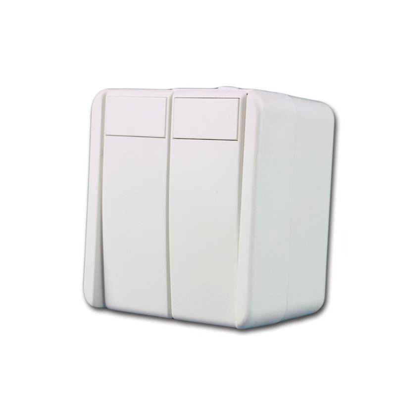 TEM Fontana Doppel Taster Weiß 250V10A AP IP44 TEM Fontana Doppel Taster Weiß 250V10A AP IP44 von TEM
