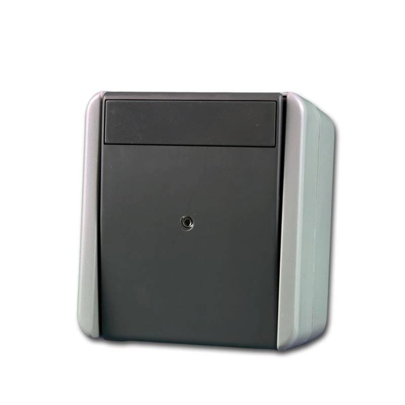 TEM Fontana Taster Indikator Grau 250V10A AP IP44 von TEM