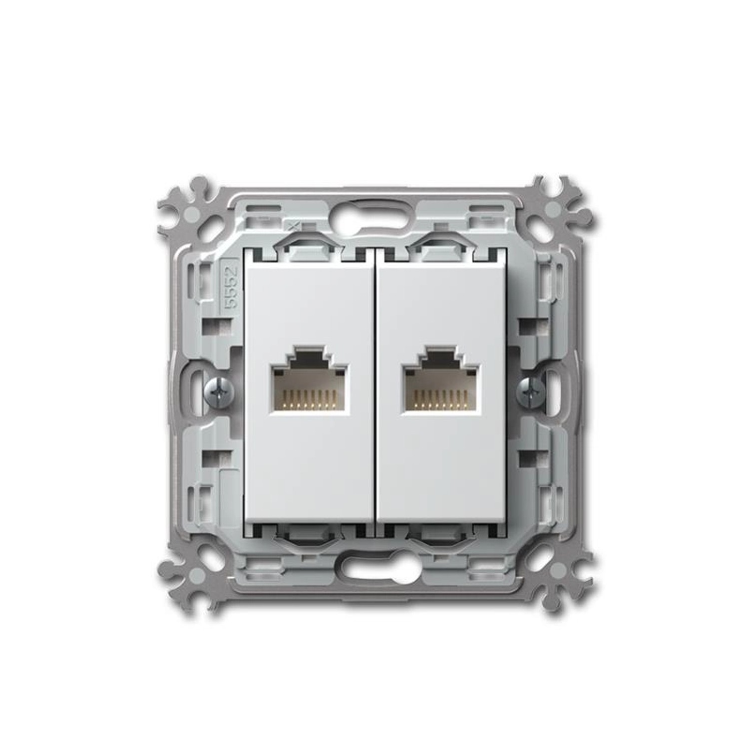 TEM MODUL PLUS 2-Fach RJ45 Netzwerkdose Cat5e Weiß von TEM