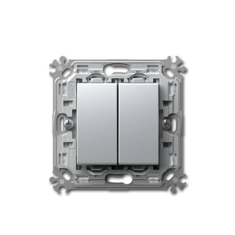 TEM MODUL PLUS Doppel Wechsel Schalter Silber 250V16A TEM MODUL PLUS Doppel Wechsel Schalter Silber 250V16A von TEM